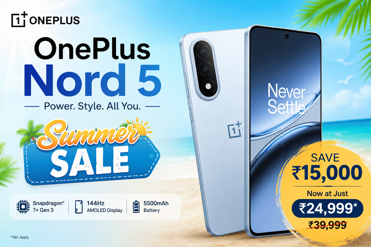 oneplus nord 5 deal save ₹15,000 summer sale