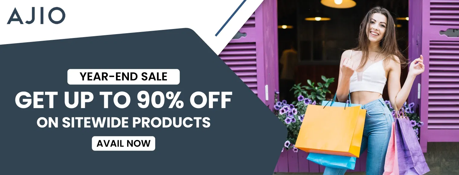 Up to 90% off on sitewide products with the Ajio Year End Sale