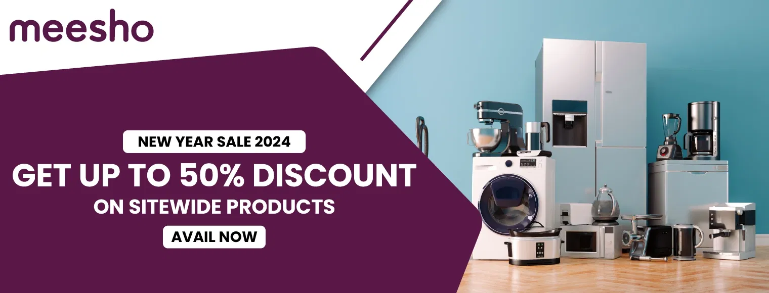 Get up to 50% discount on sitewide products with Meesho New Year Sale 2024
