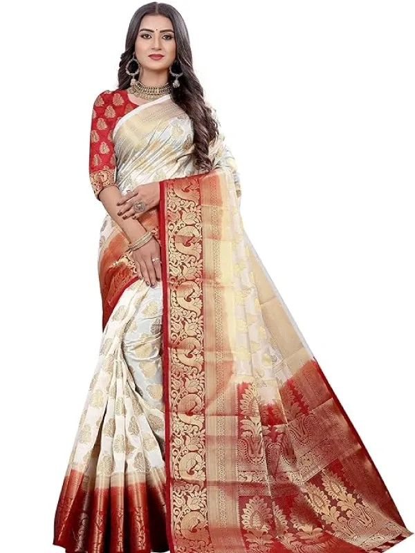 NEEAH Women's Banarasi Art Silk Saree