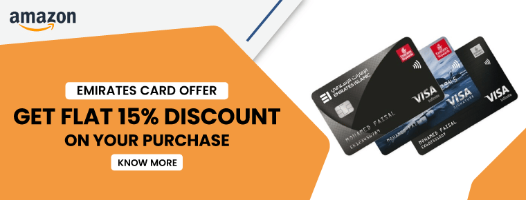 Get flat 15% discount on your purchase with Emirates Card Offer