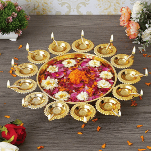 Webelkart Diya Shape Flower Decorative Urli Bowl