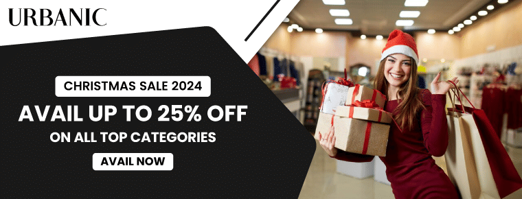 Avail up to 25% off on all top categories with Urbanic Christmas sale 2024