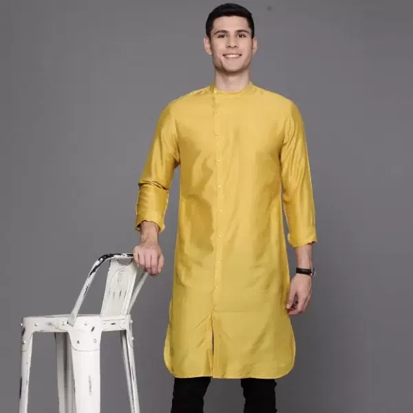 Indo Era Yellow Straight Kurta