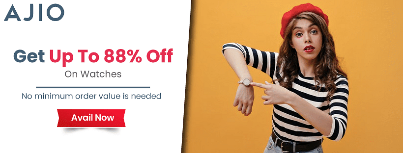 Ajio Coupon Code For Watches | April 2023: Additional 15% Off On Fossil,  Timex, Casio & More