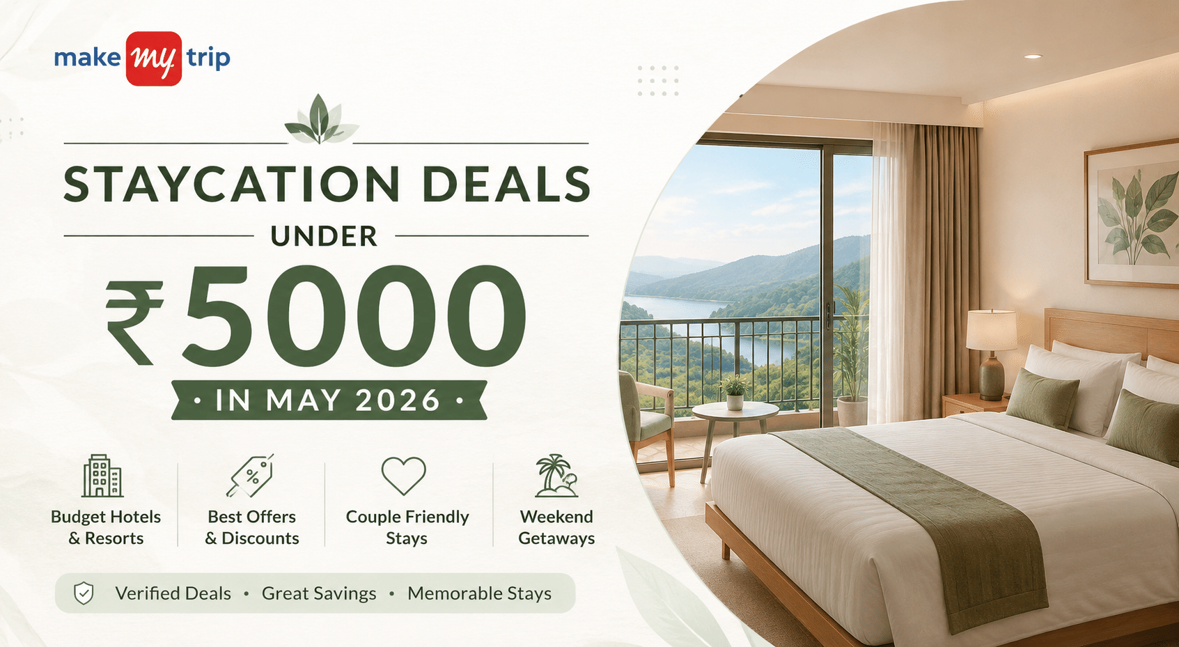MakeMyTrip Staycation Deals Under ₹5000 in May 2026