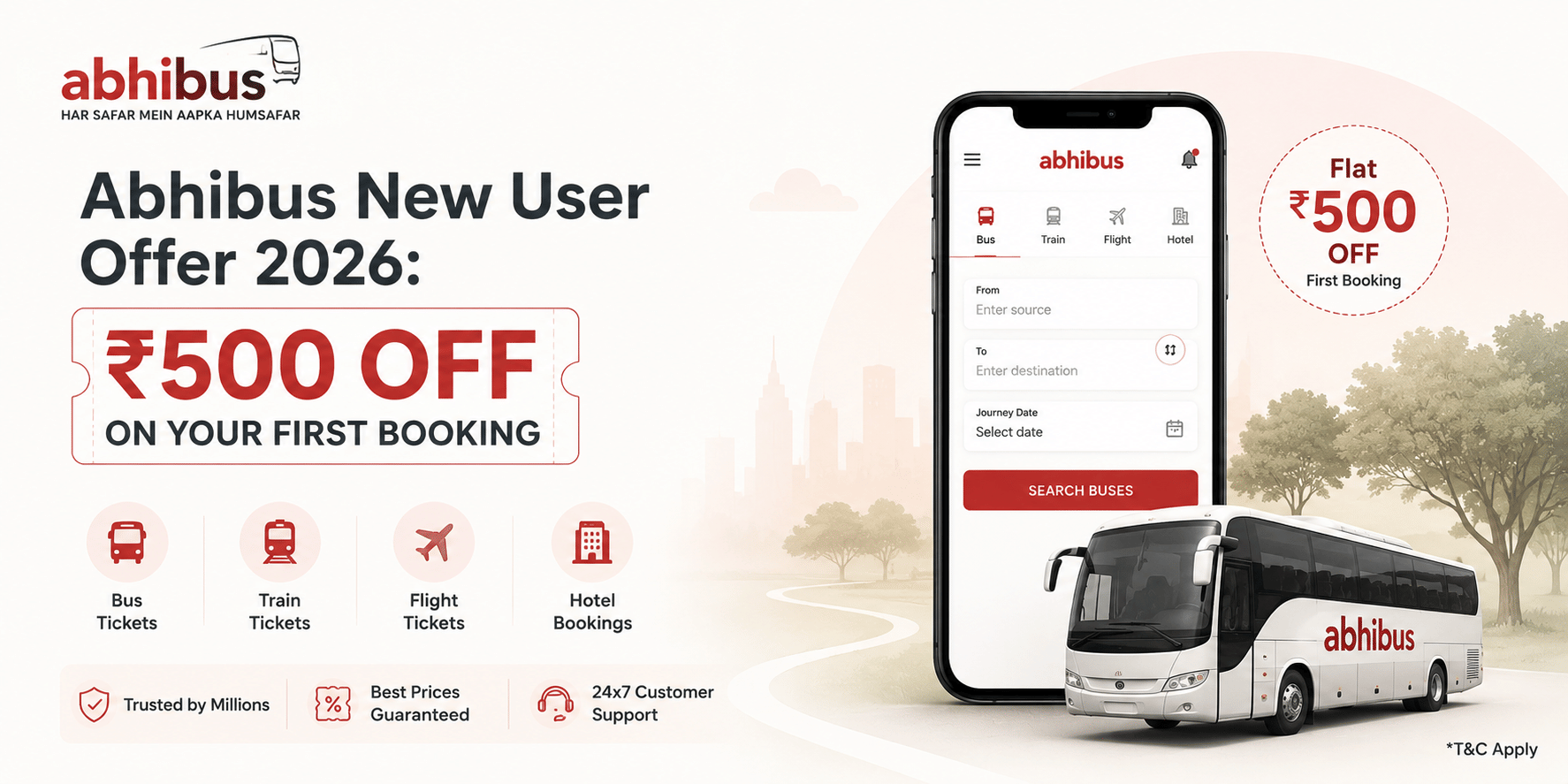 abhibus new user offer 2026 ₹500 off first booking