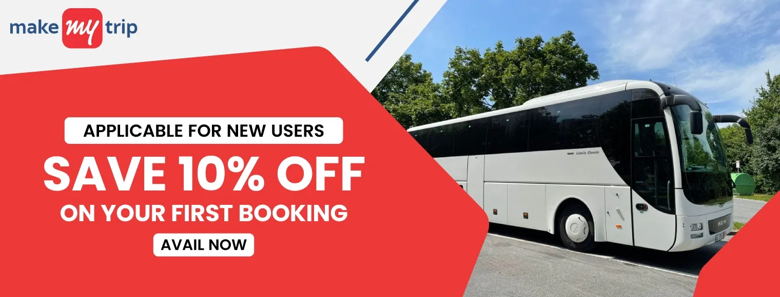 Save 10% off on your first booking with MakeMyTrip