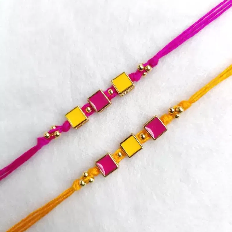 Kundan & Pearl Mauli Thread Rakhi Set Of 2