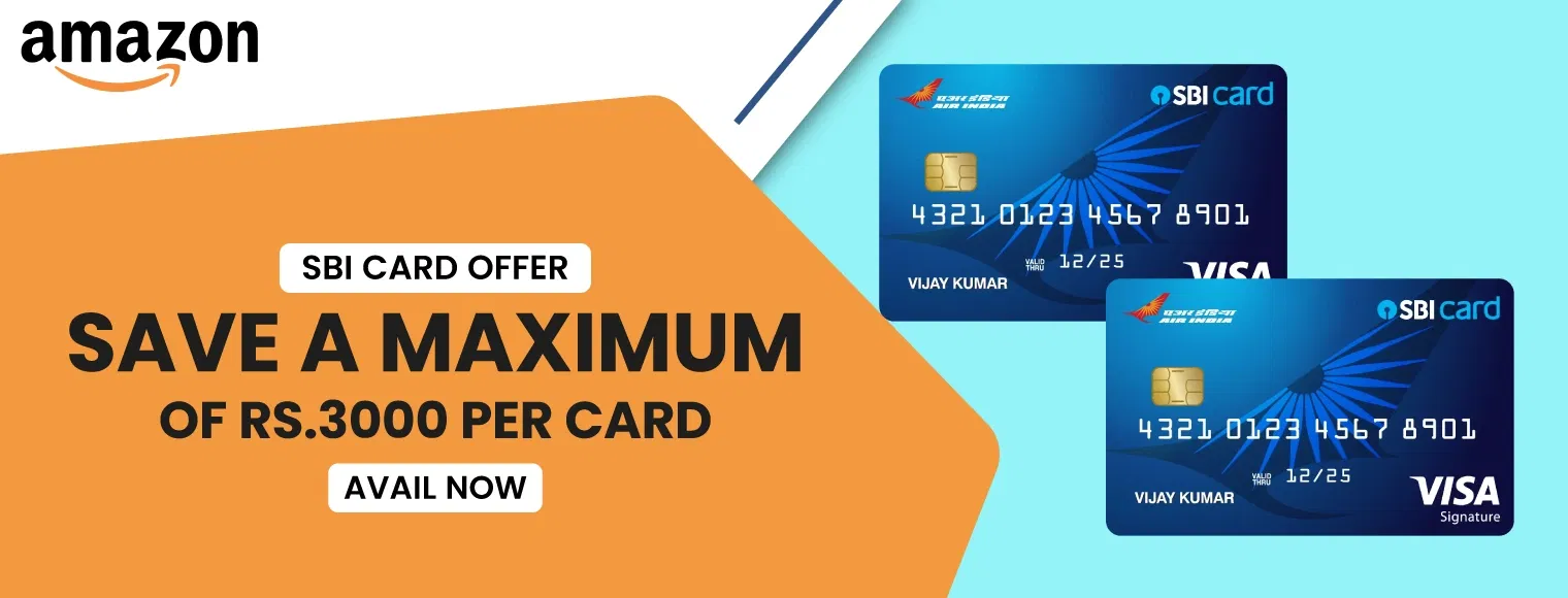Save a maximum of rs.3000 per card with SBI card offer