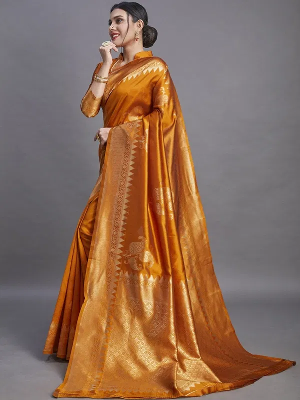 KALINI Woven Design Zari Pure Silk Banarasi Saree