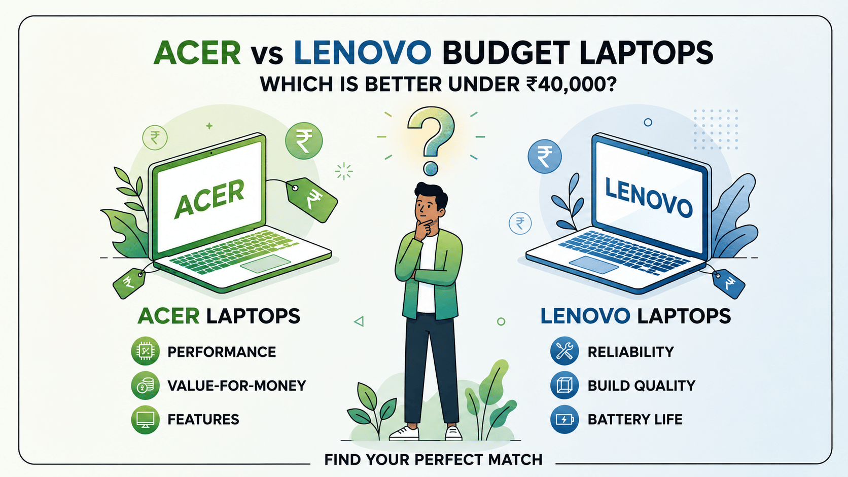 acer vs lenovo budget laptops which is better under ₹40,000