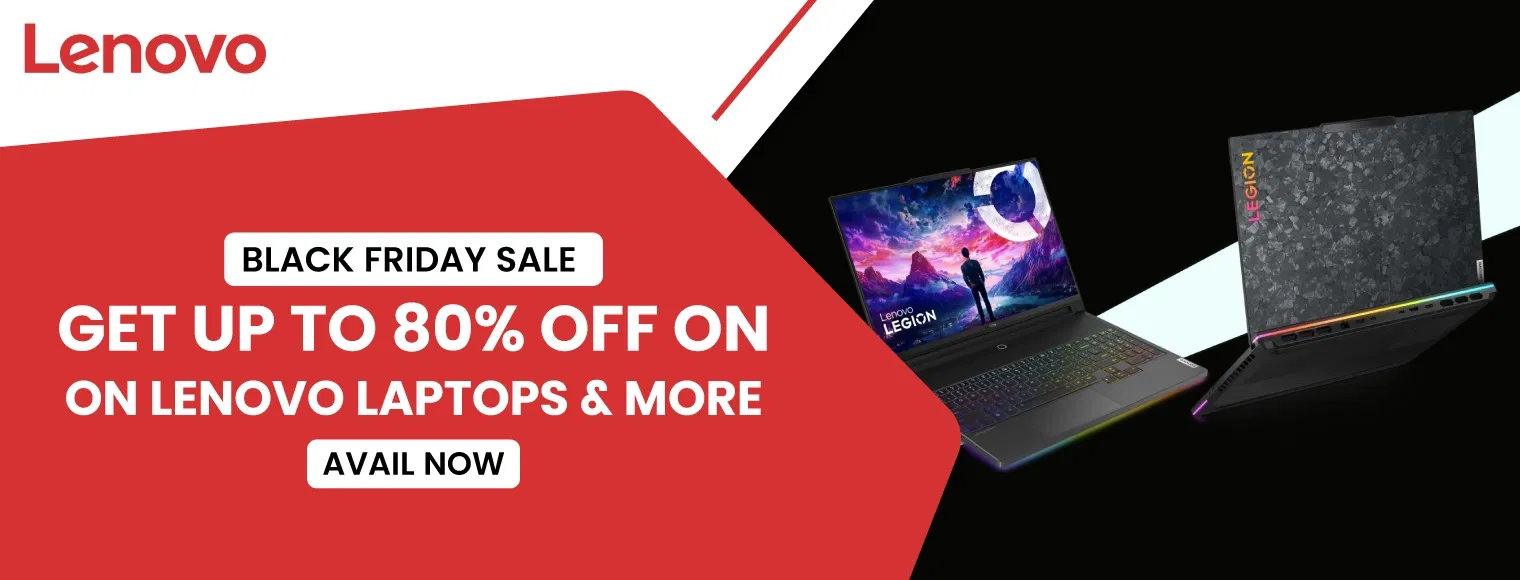 Get up to 80% off on lenovo laptops with Black Friday Sale