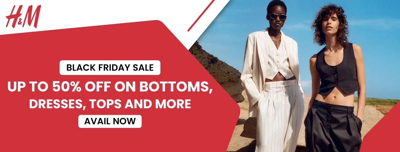 Up to 50% off on bottoms, dresses, tops and more with H&M Black Friday Sale 2024