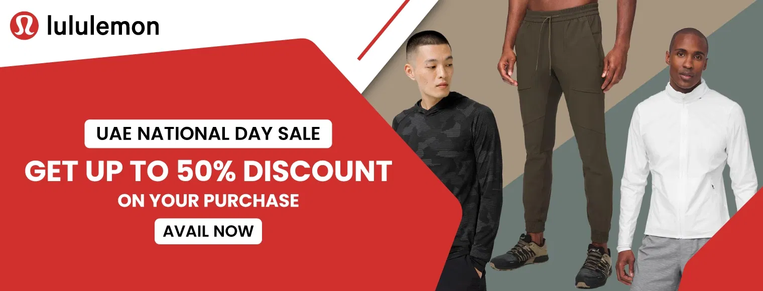 Get up to 50% discount on your purchase with Lululemon UAE National Day Sale 2024