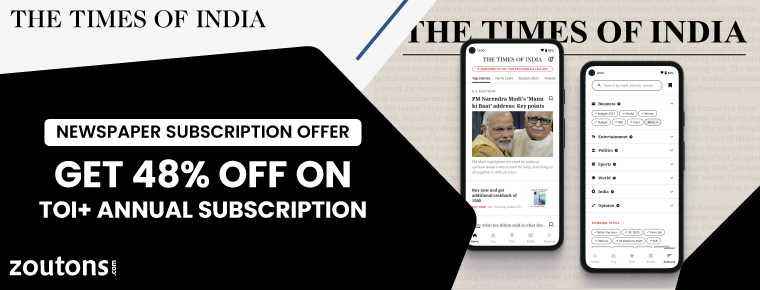 Toi Magazine Times Of India Newspaper Subscription Offer | 48% Off On TOI+ Annual ...