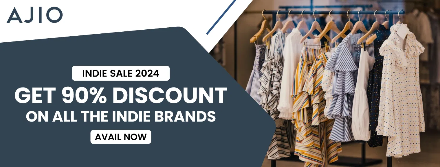 90% discount on all Indie brands with the Ajio Indie Sale 2024