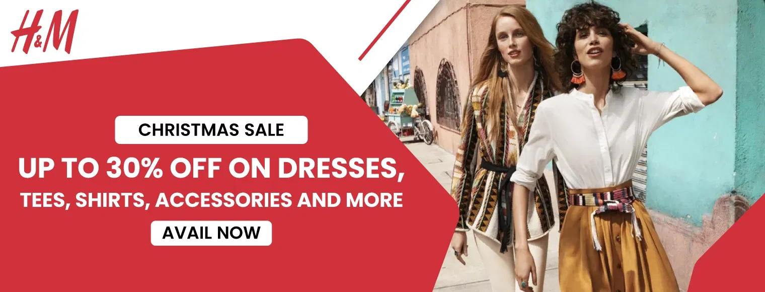 Up to 30% off on dresses, tees, shirts, accessories and more with H&M Christmas Sale 2024