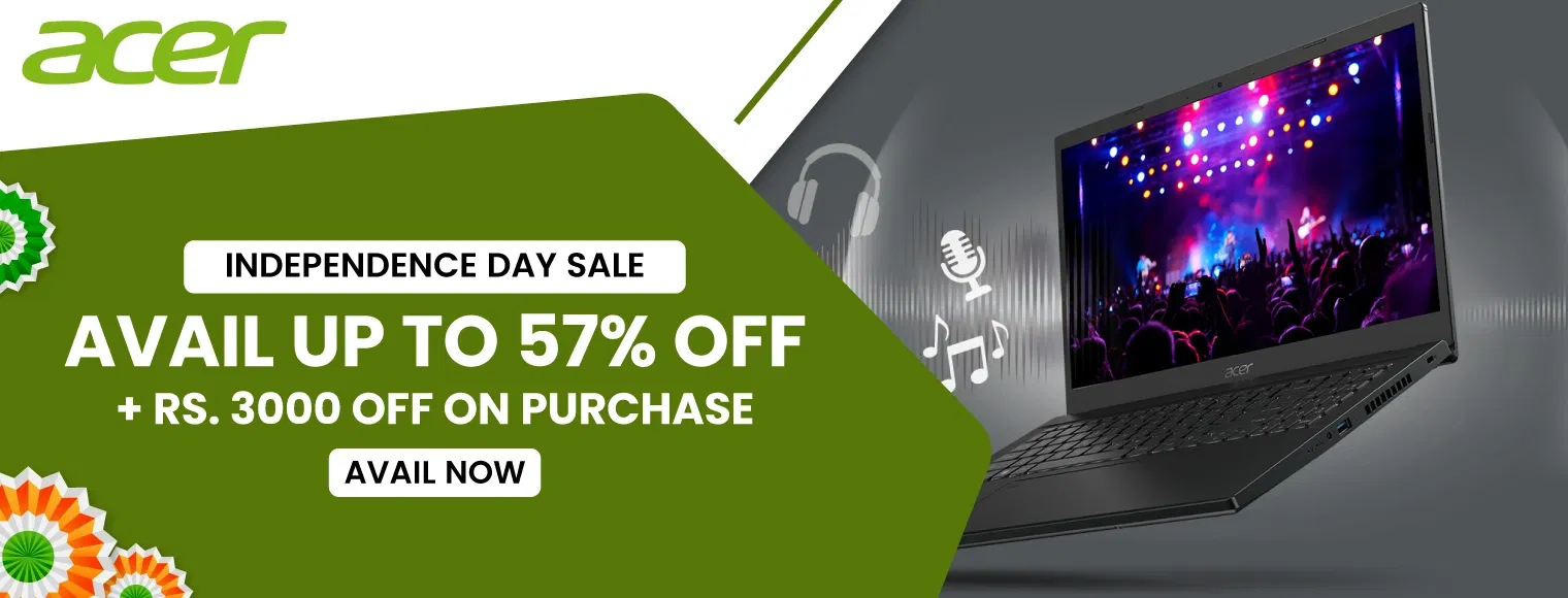 Independence Day Sale On Acer Laptops | Up To 57% Off + Rs. 3000 Off