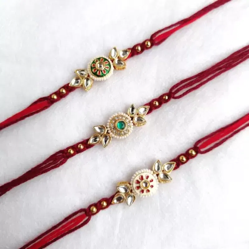 Set Of 2 Rakhis With Roli & Chawal