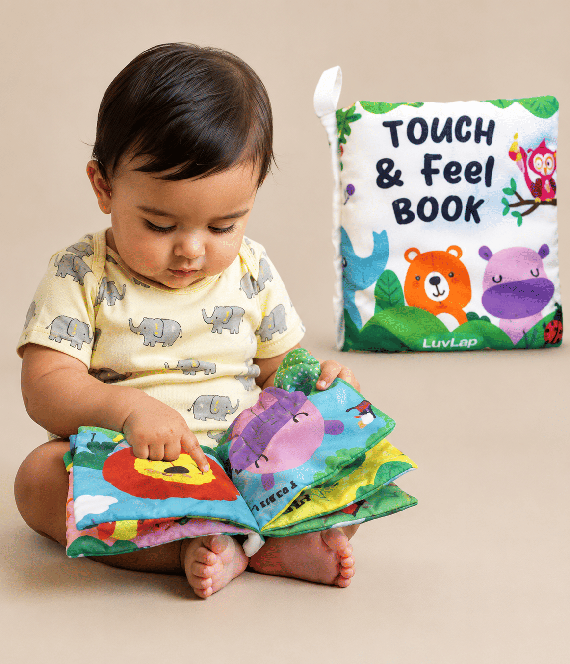 Shumee Touch and Feel Cloth Book interactive sensory book for babies