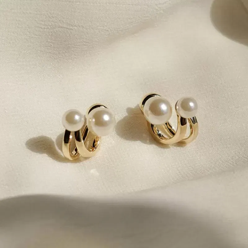 Korean Double Sided Pearl 2 in 1 Pearl Alloy Stud Earring