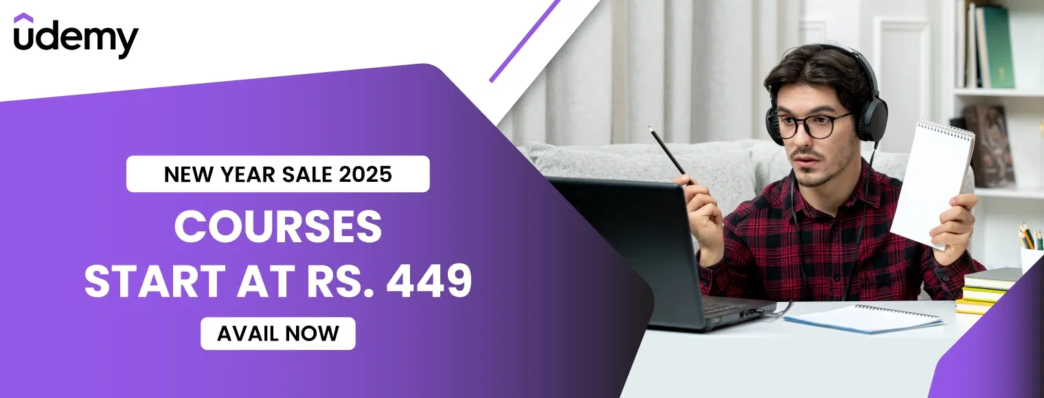 Courses starts at rs. 449 with Udemy New Year Sale 2025
