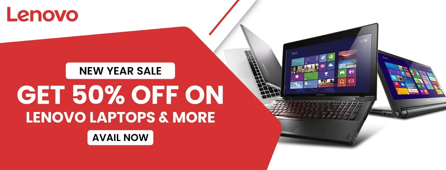 Get 50% off on lenovo laptops and more with New Year Sale