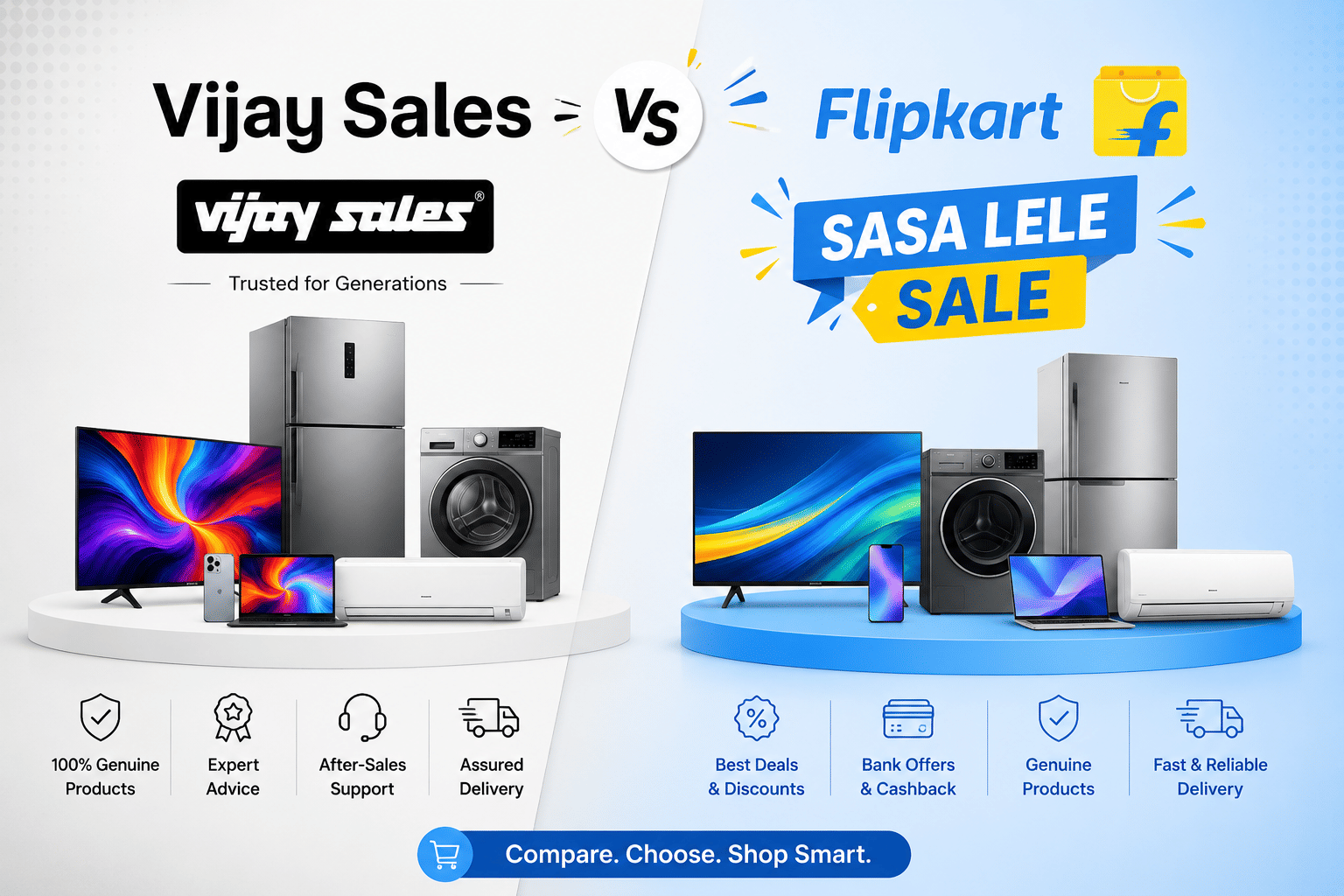 vijay sales vs flipkart sasa lele sale which offers better electronics deals