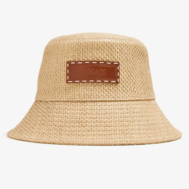 Versace Logo Raffia Bucket Hat