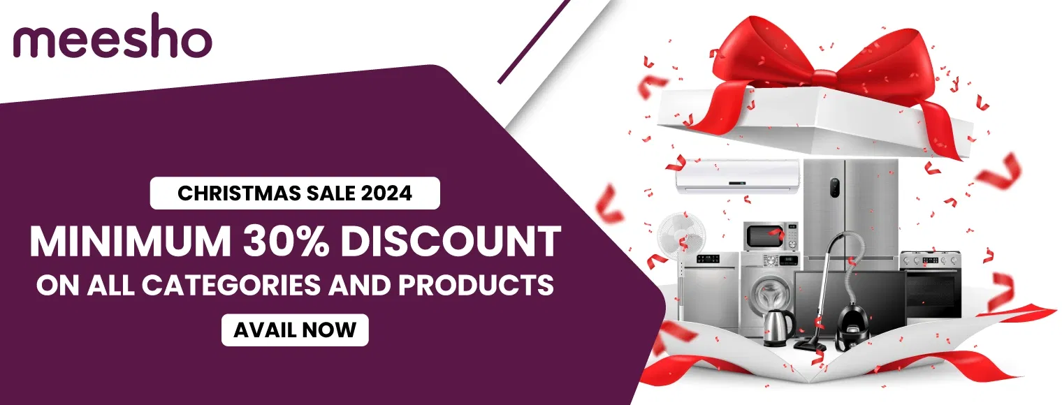 Minimum 30% discount on all categories and products with Meesho Christmas Sale 2024