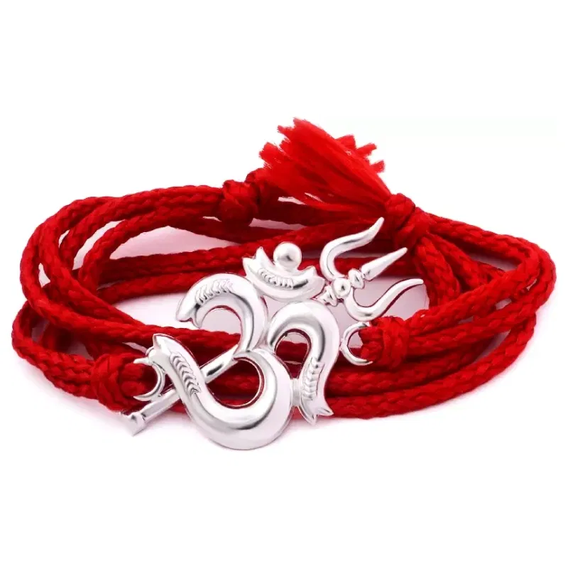 Om Trishool Silver Rakhi