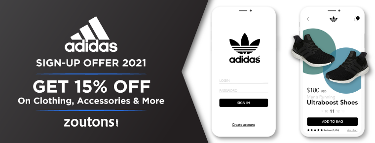 Adidas Sign-Up Offer | June 2021: Save Up To 70% Off + Extra 15% Off On First Purchase