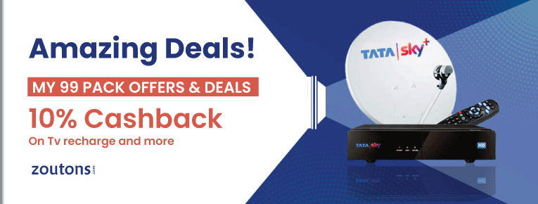 Tata Sky My 99 Pack Offers (May 2021): Flat Rs.100 Cashback On TV Recharge