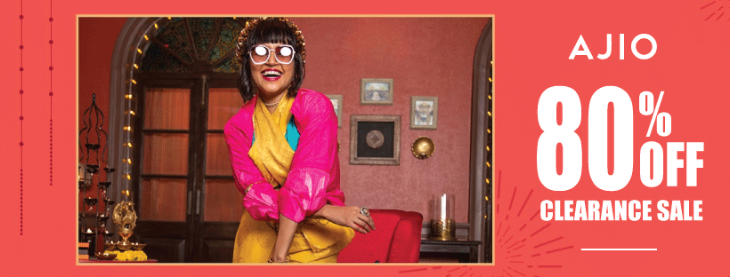 Ajio Sparkling Sale | 2021: Up To 70% OFF + 10% Cashback On All Products