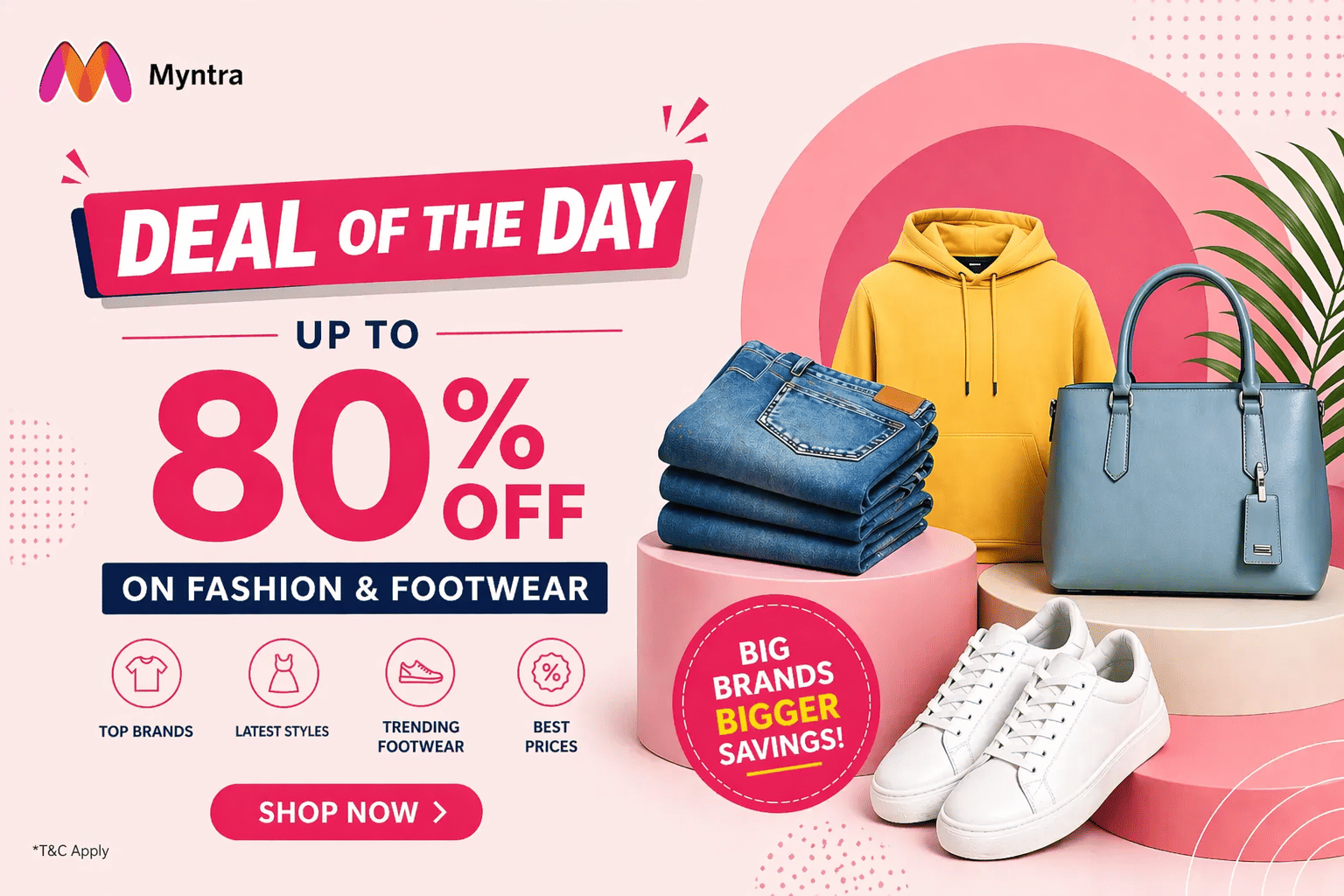 Myntradeal of the day (23rd April 2026): Up to 80% Off on Fashion & Footwear