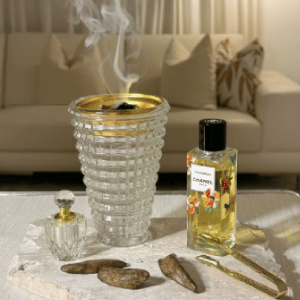 Crystal Finished Madkhan Bakhoor with Incense Burner