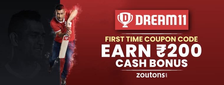 Dream11 First Time Coupon Code (July 2021) : Earn Cash Bonus Worth Rs.200