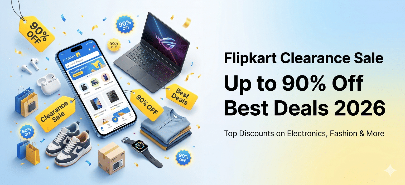 Flipkart clearance sale up to 90% off limited time offer 2026