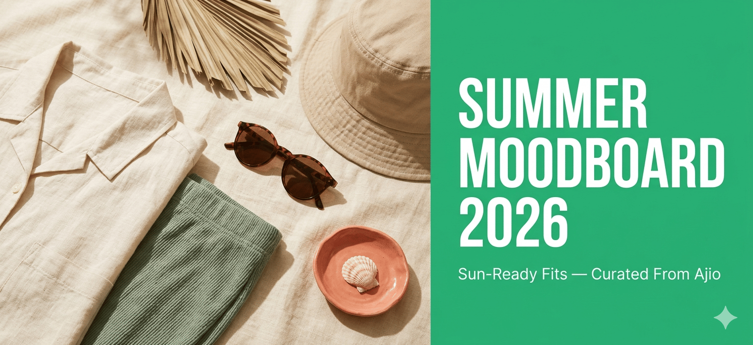 The Summer Moodboard 2026 — sun-ready fits curated from Ajio for Indian summer days