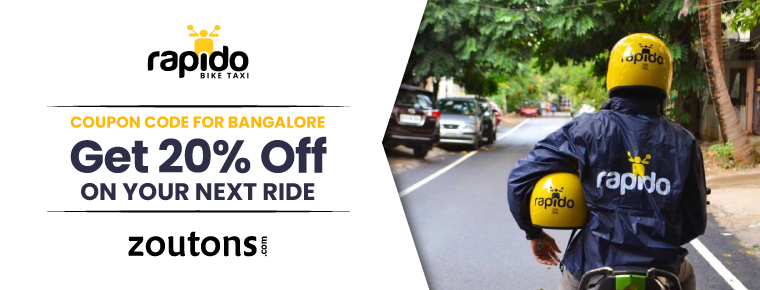 Rapido Coupon Code For Bangalore | July Edition | Get 20% Off on your next ride
