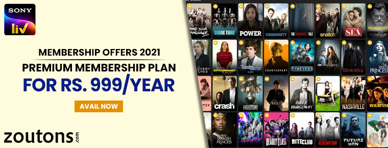 SonyLIV Membership Offers (July 2021) : Premium Membership Plan For Rs. 999/Year