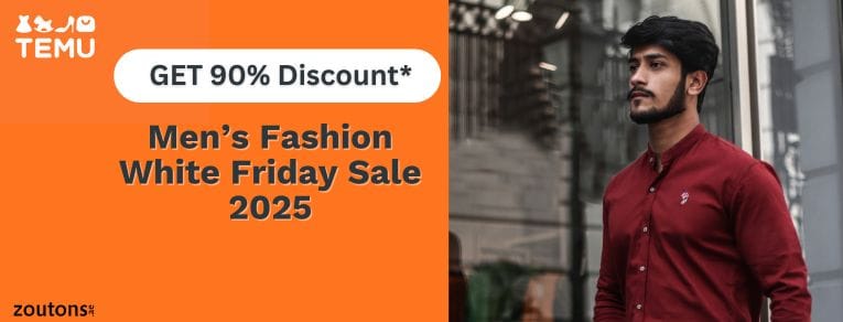 Temu Men’s Fashion Black Friday Sale UAE 2025: Up to 80% OFF + Extra 10% OFF Code