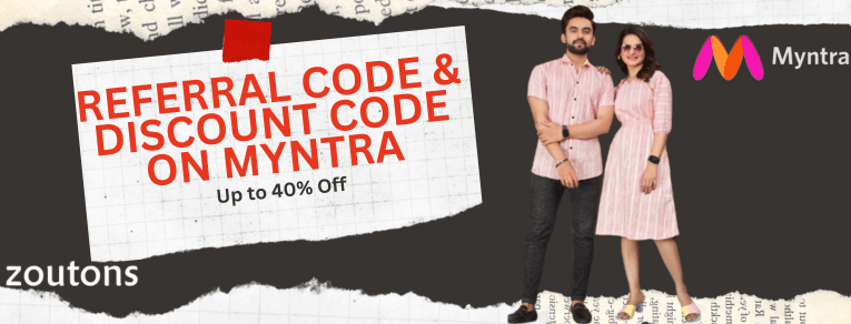 Referral codes and discounts codes on Myntra