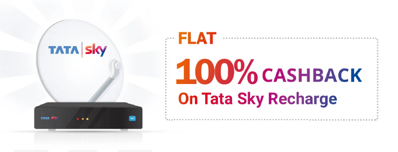 Enjoy 100% Cashback Using Tata Sky DTH Offers On Recharge