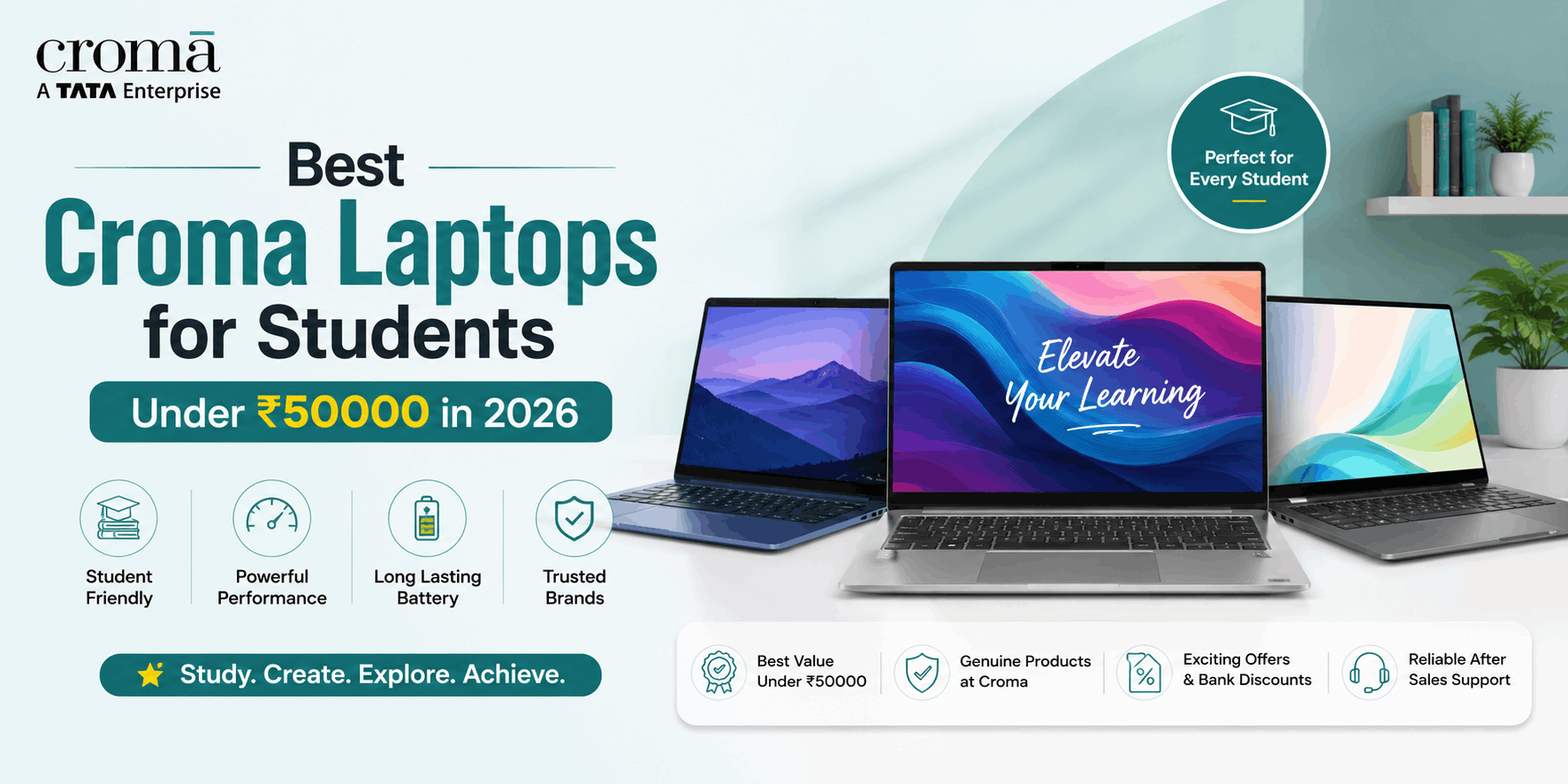 Best Croma Laptops for Students Under ₹50000 in 2026