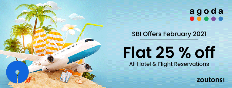 Agoda SBI Offers (Feb 2021) : Flat 25 % off on All Hotel & Flight Reservations