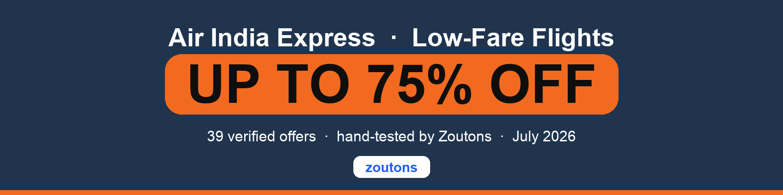 Air India Express Coupons & Offers — Up to <strong class='bold'><strong class='bold'>75%</strong></strong> OFF | July 2026