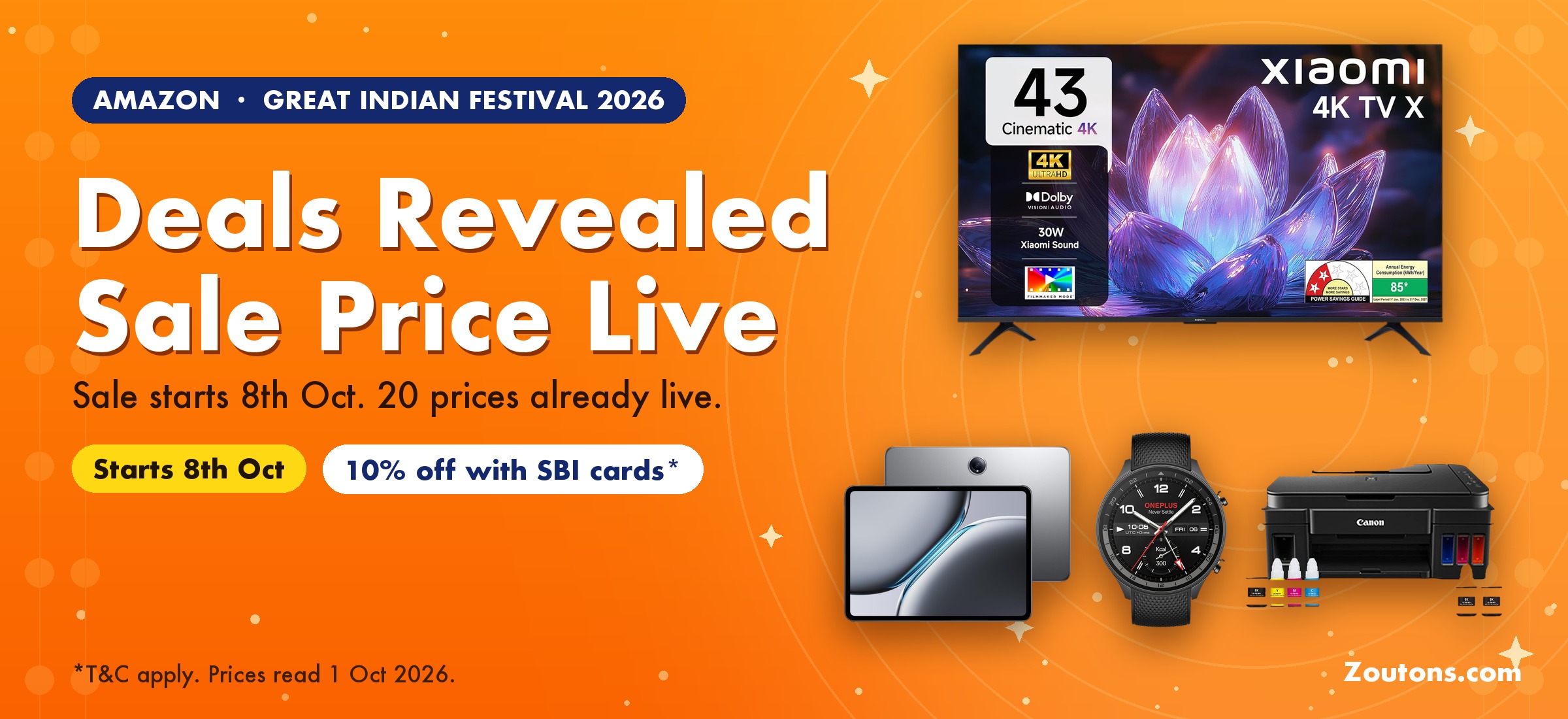 Amazon Great Indian Festival 2026 Sale Price Live: TV, Washing Machine Offers