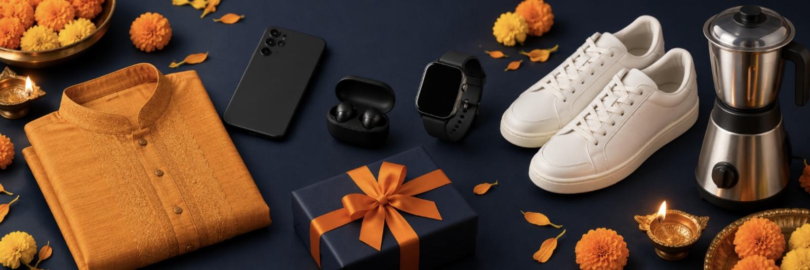 Amazon Great Indian Festival 2026 festive flat-lay